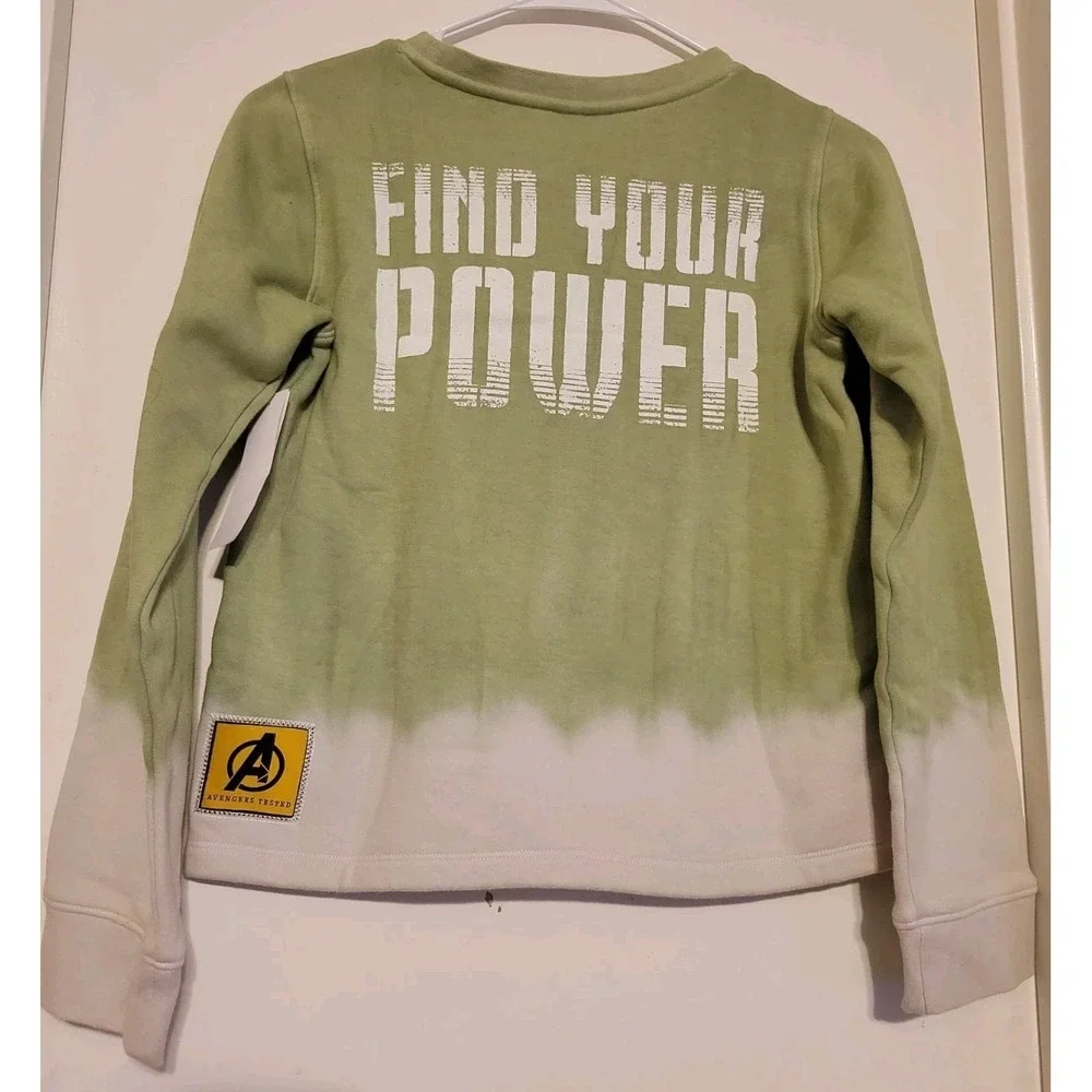 NWT Disney Marvel Avengers Youth 11/12 Army Green Sweatshirt - Picture 2 of 5